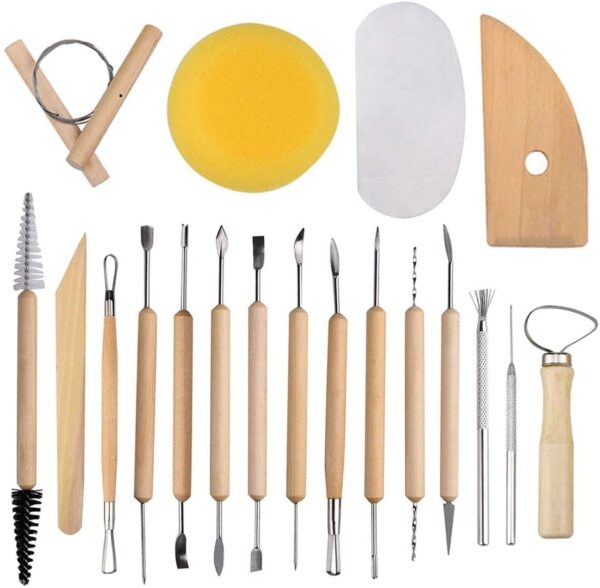 clay modeling tools Professional Pottery Clay Modeling Tools Kit – 19-Piece Set for Clay Sculpting, Shaping & Fine Detailing