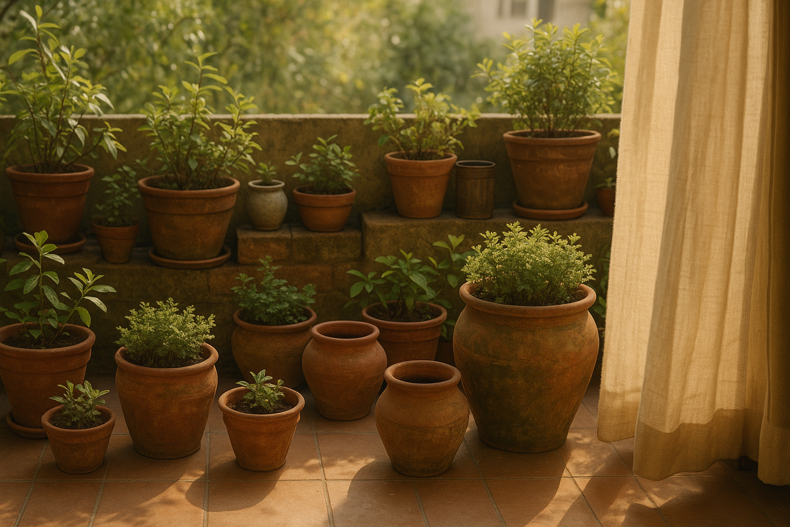 clay pots garden