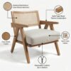 Handcrafted Rattan Lounge Chair in Natural Finish