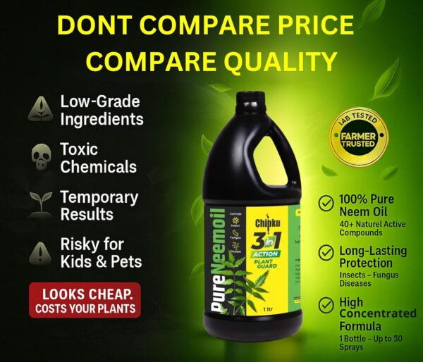 Organic Cold-Pressed Neem Oil for Plants – 1 Litre